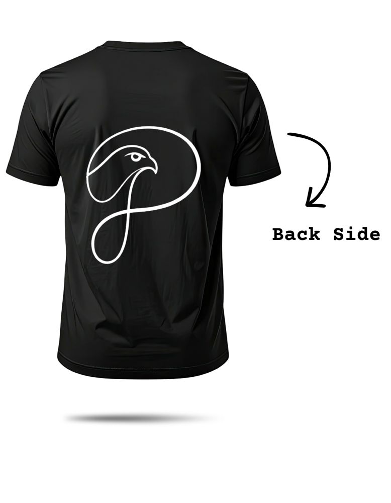 "New Collection" Black Crew Neck T-Shirt with Eye & Monogram Graphic_thumbnail_1